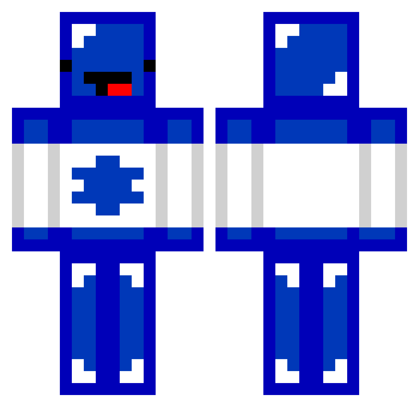 _Clowny Minecraft skin, front and back view