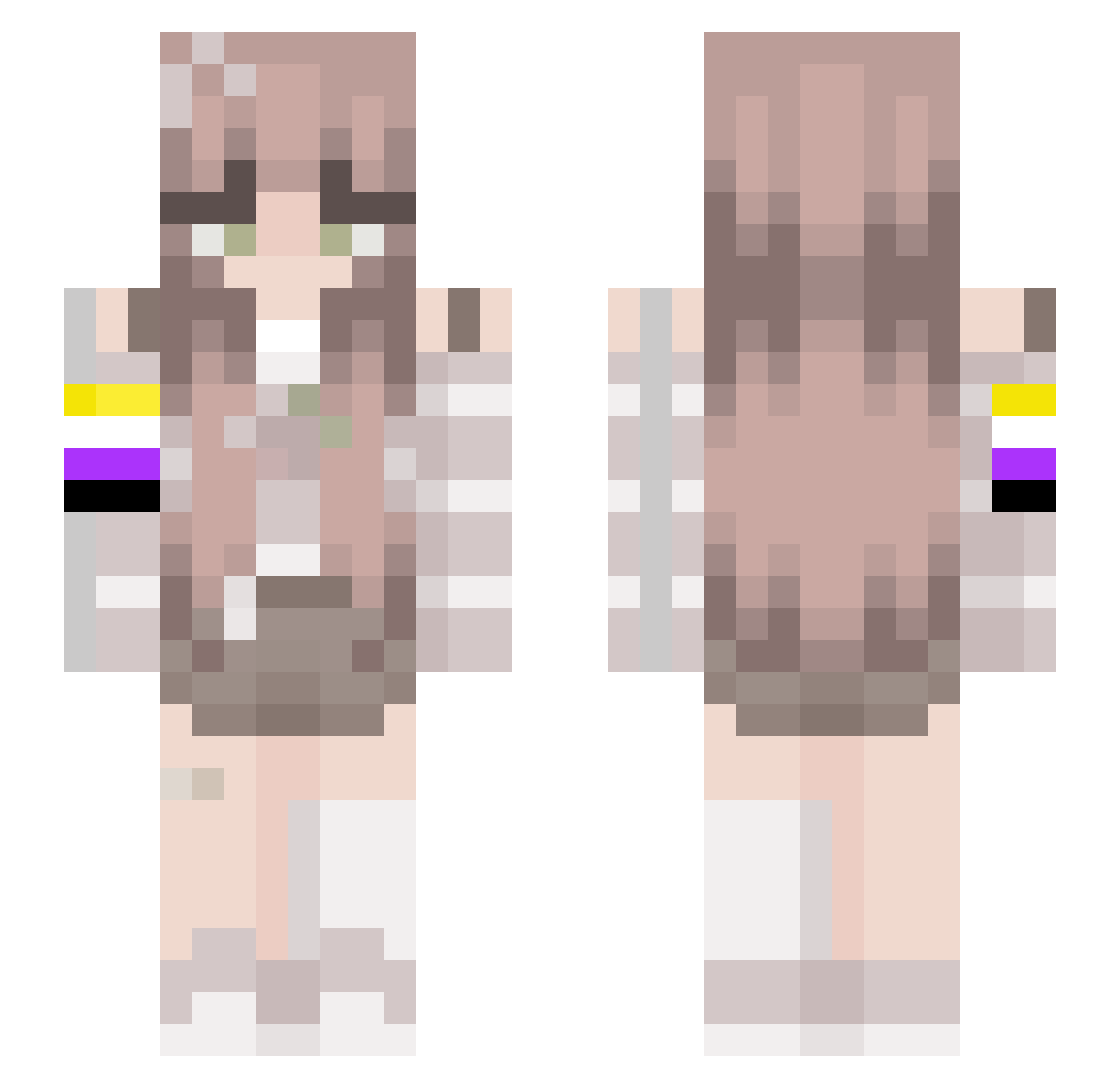 MiniSpaceMan Minecraft skin, front and back view
