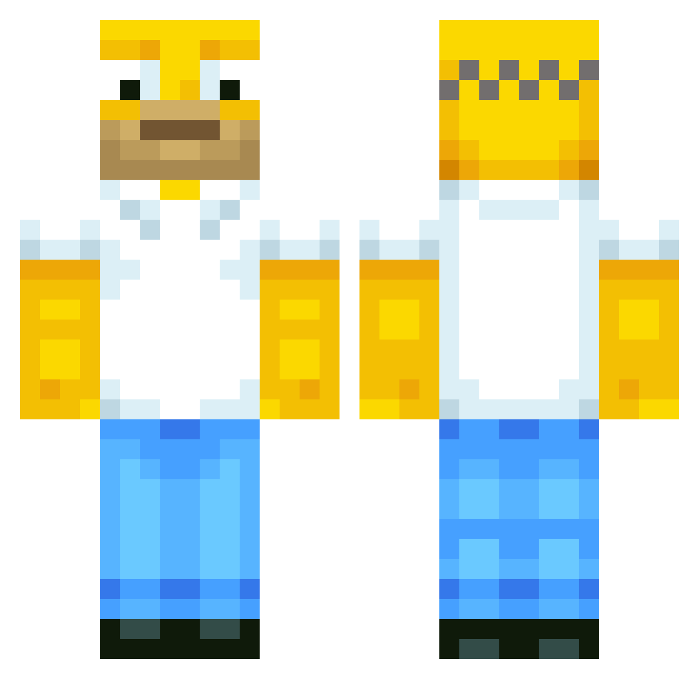 YUSUFLIXX Minecraft skin, front and back view
