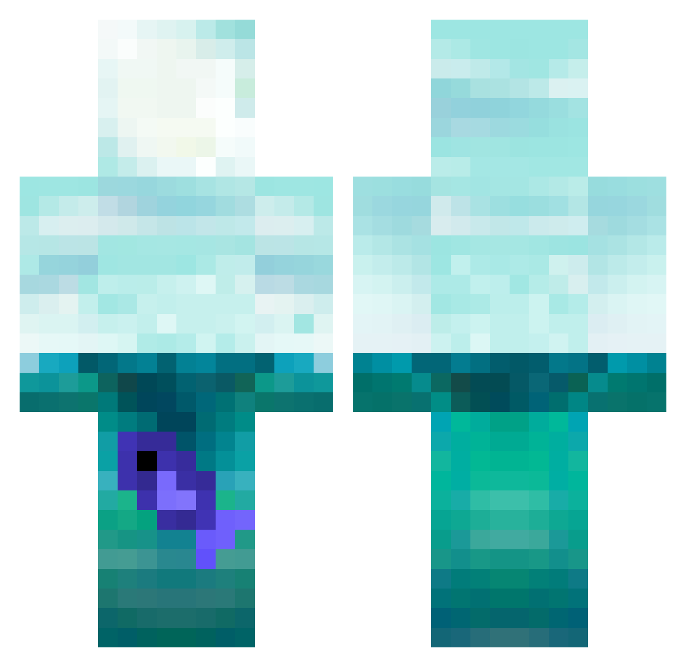 AdderByte Minecraft skin, front and back view
