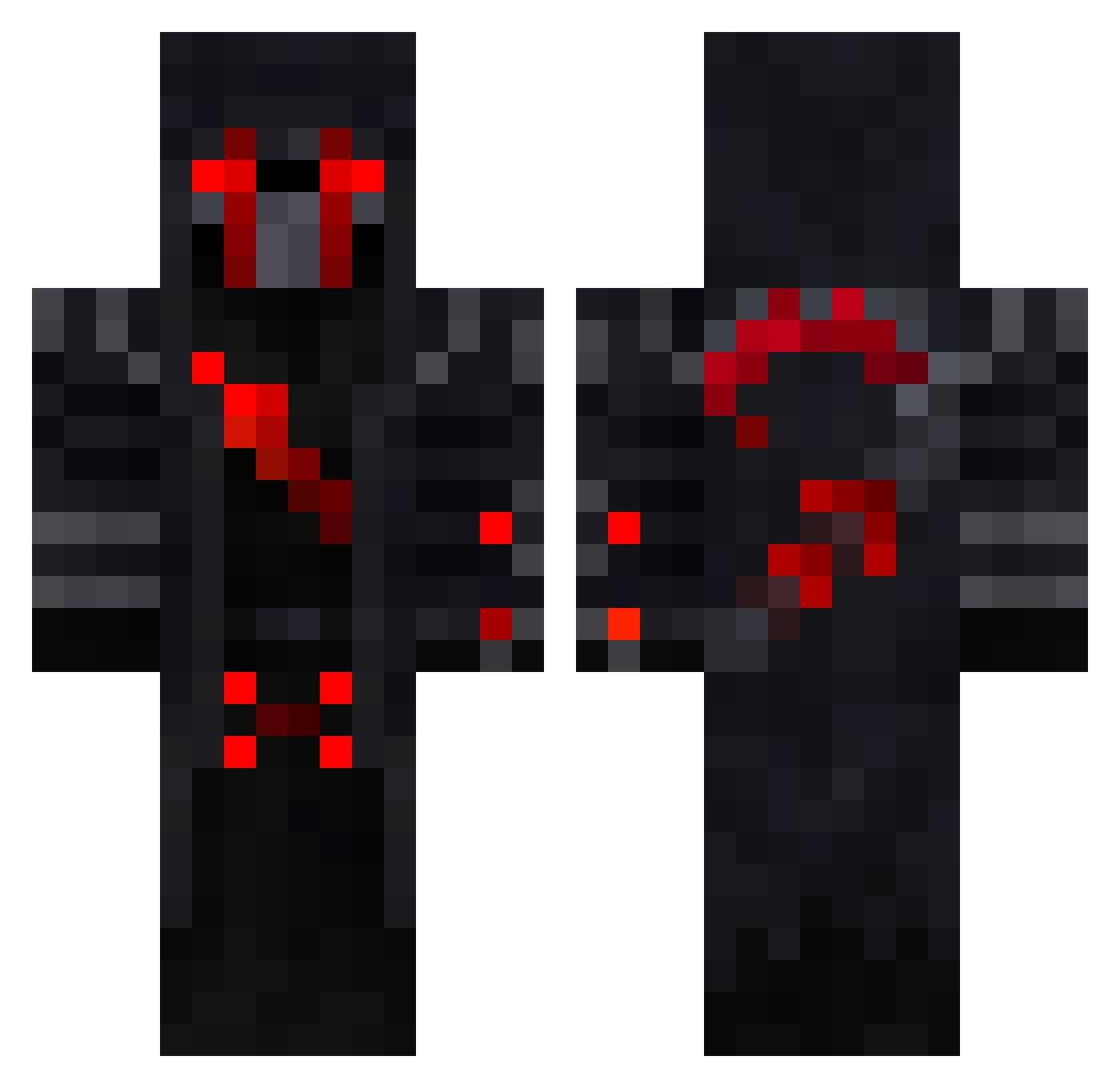 DinFrost Minecraft skin, front and back view