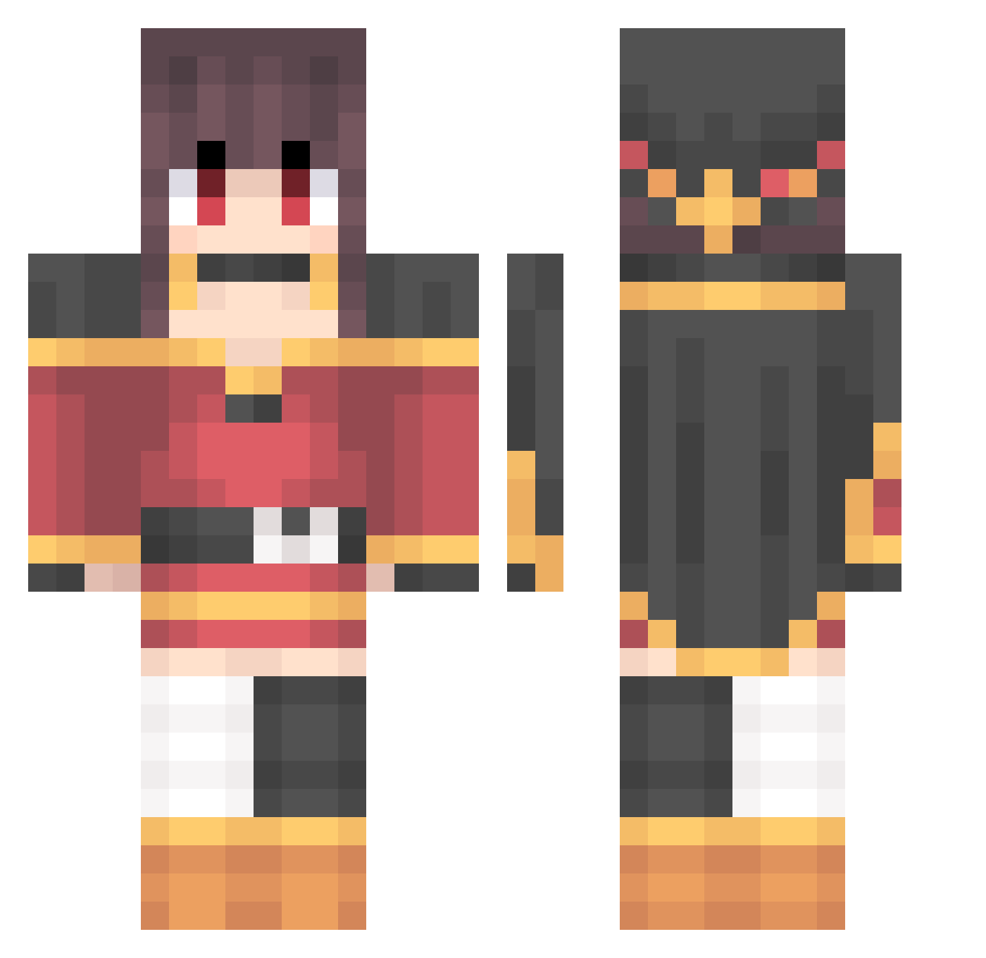 Muchan2 Minecraft skin, front and back view