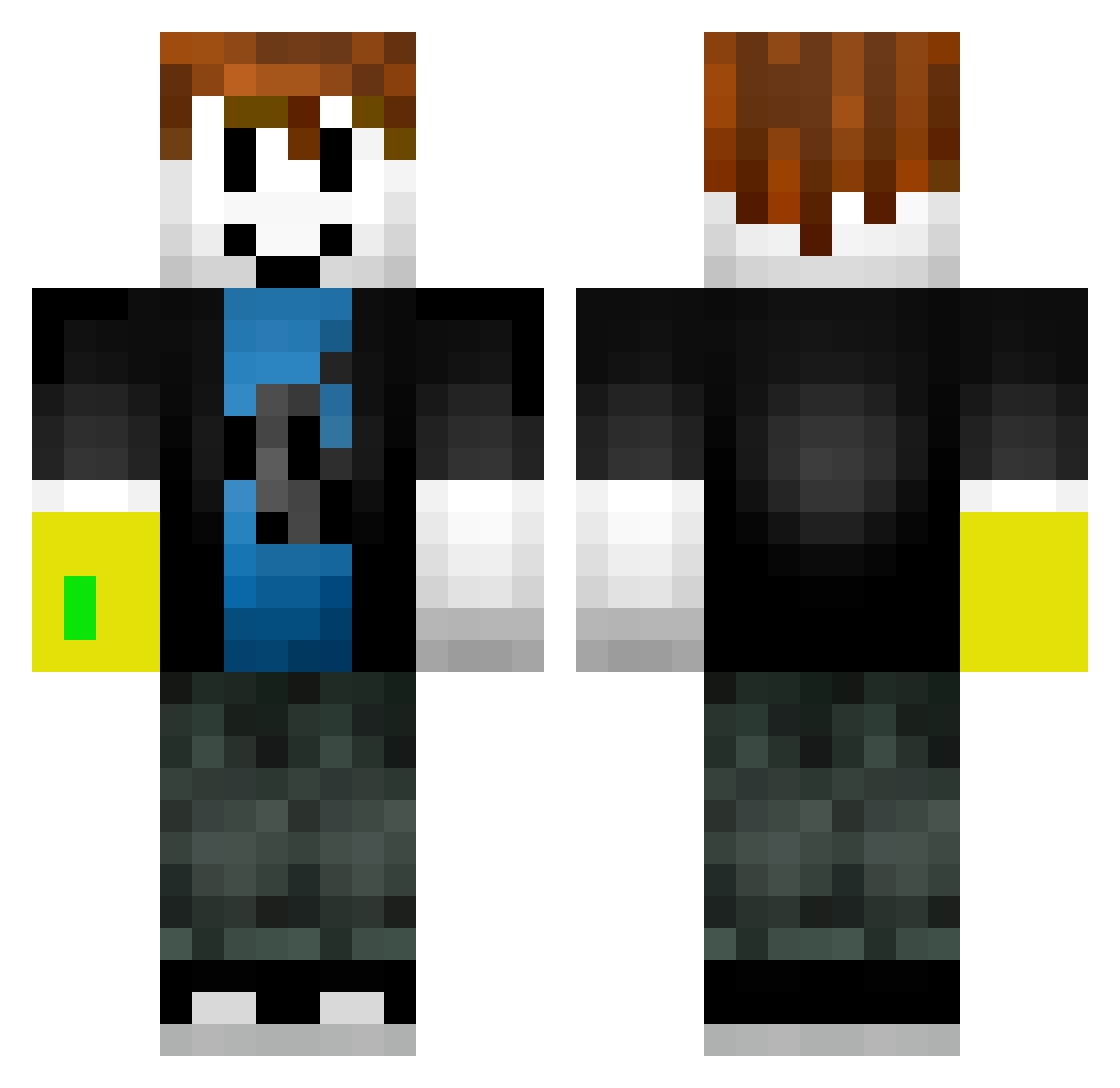 TeamSinx5 Minecraft skin, front and back view