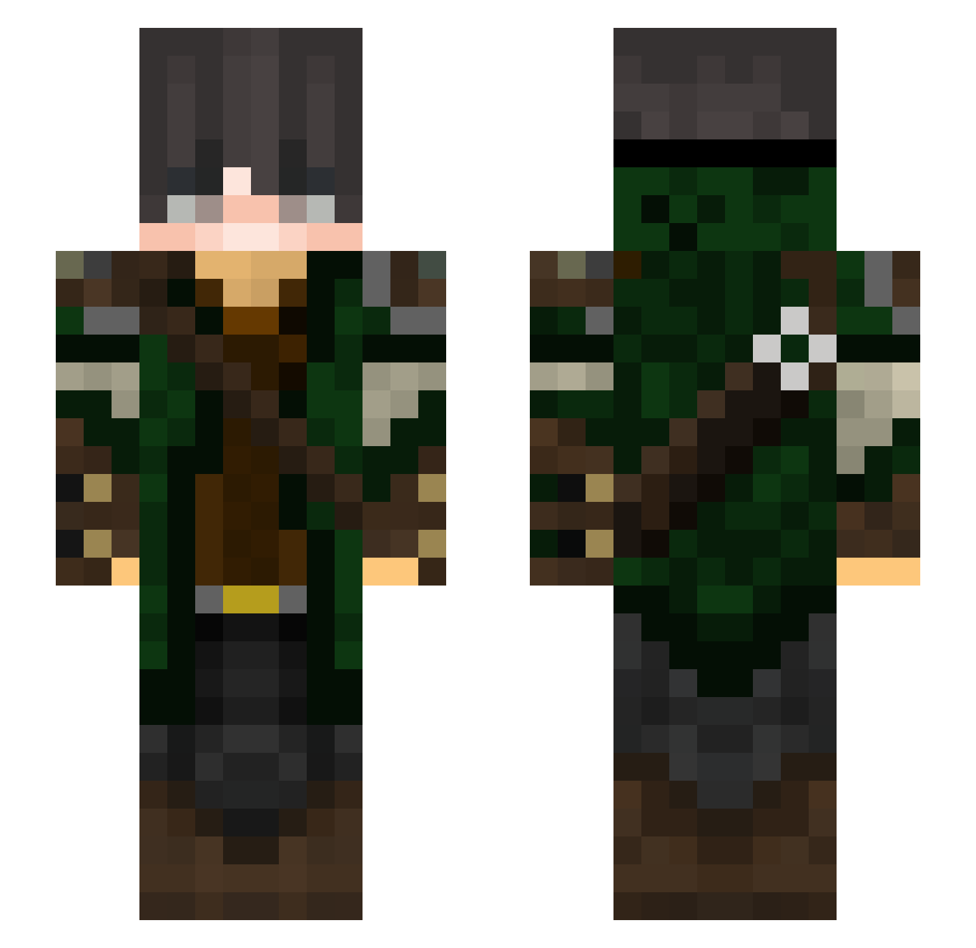 JustJase_ Minecraft skin, front and back view