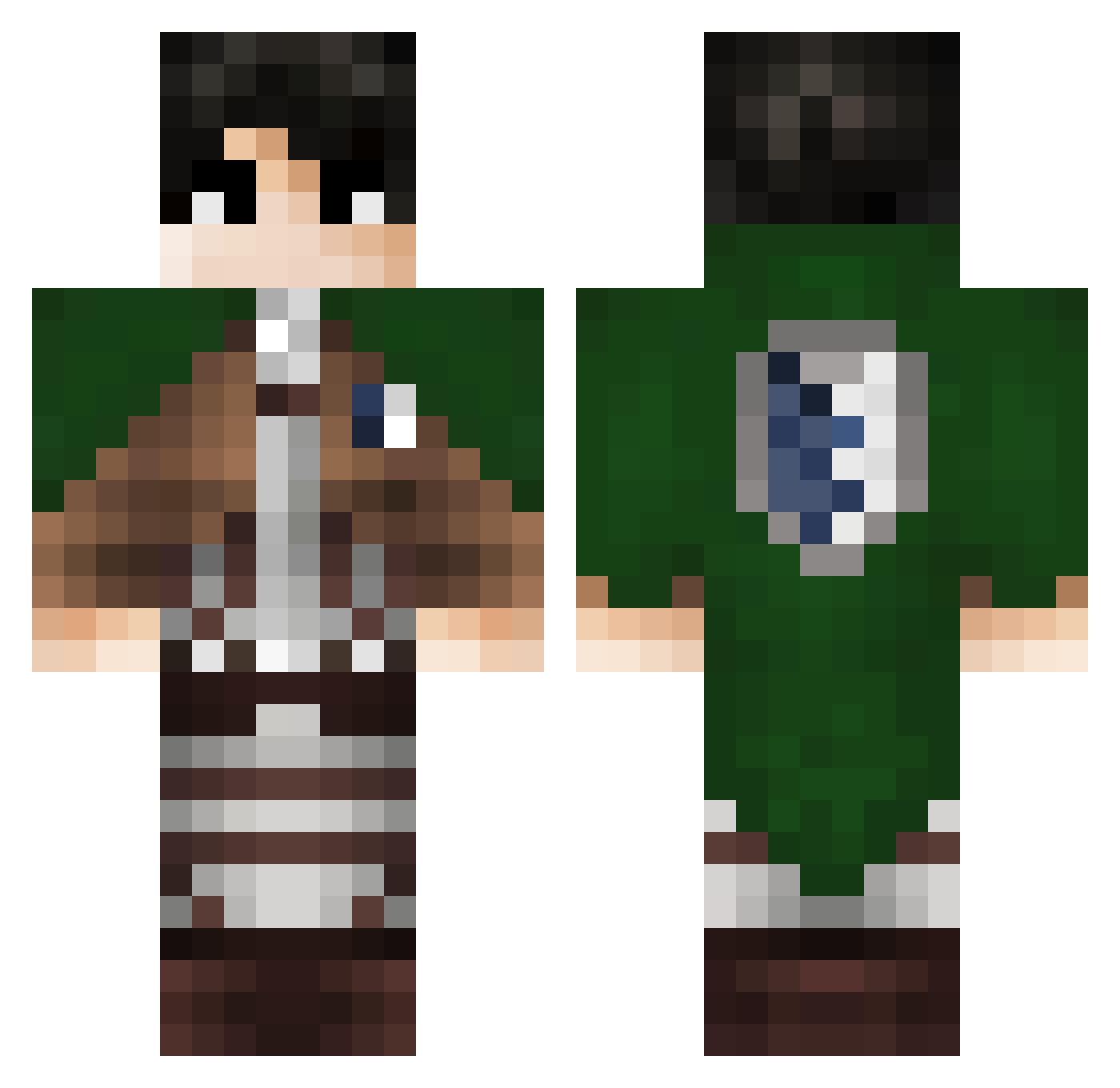 Overempty Minecraft skin, front and back view
