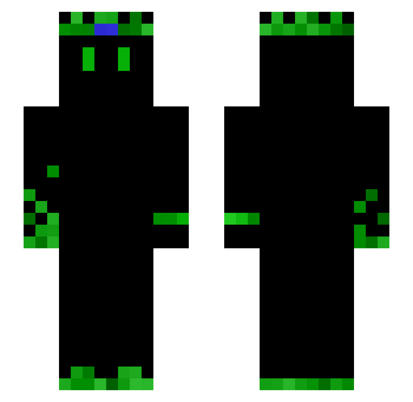 Krill12 Minecraft skin, front and back view