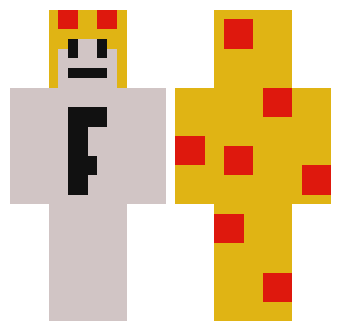 Felaupe Minecraft skin, front and back view
