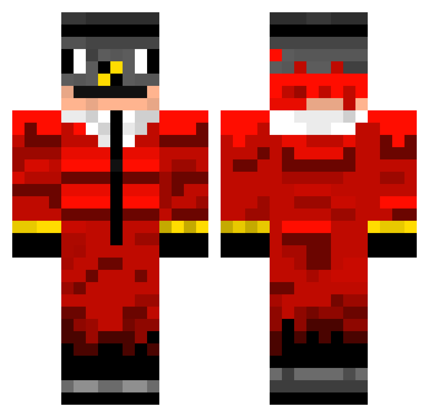 pojig_gaming Minecraft skin, front and back view