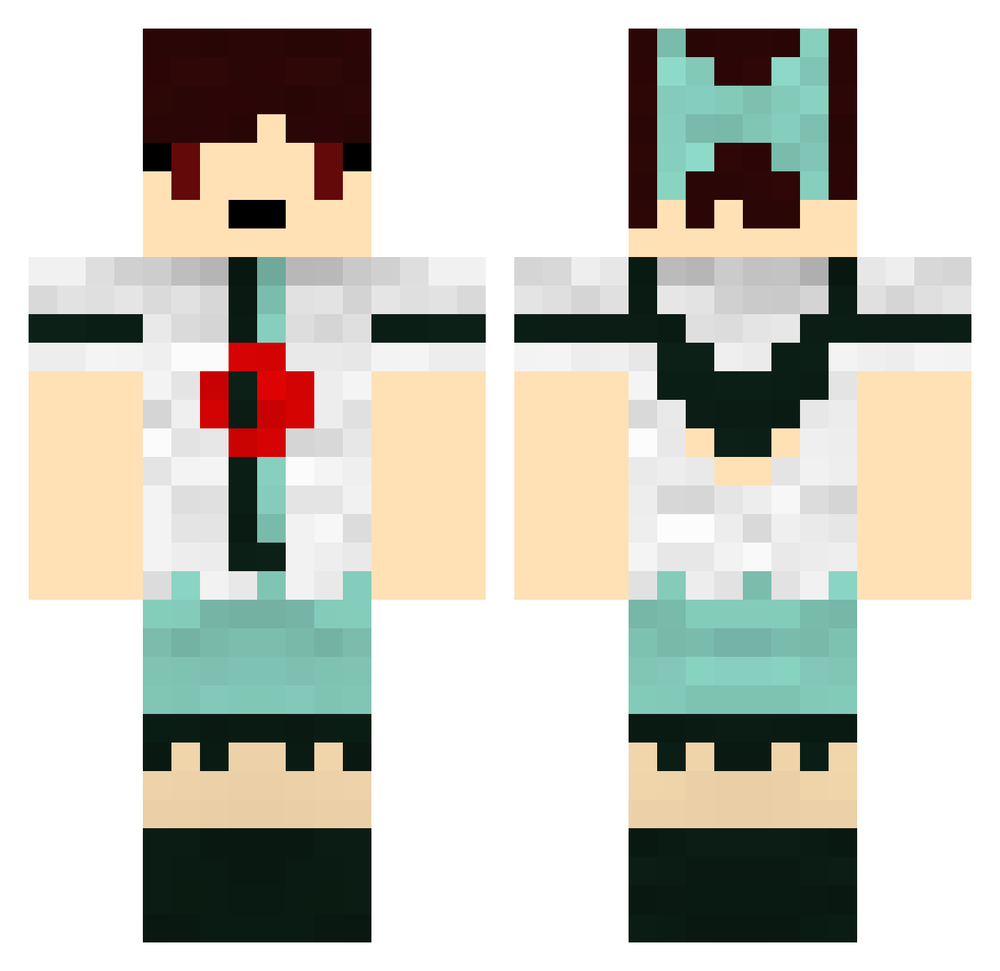 Tangents Minecraft skin, front and back view