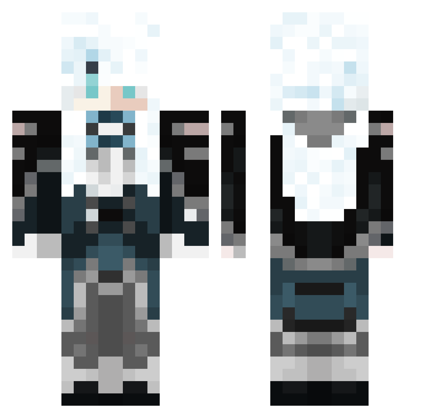 Yelkke Minecraft skin, front and back view