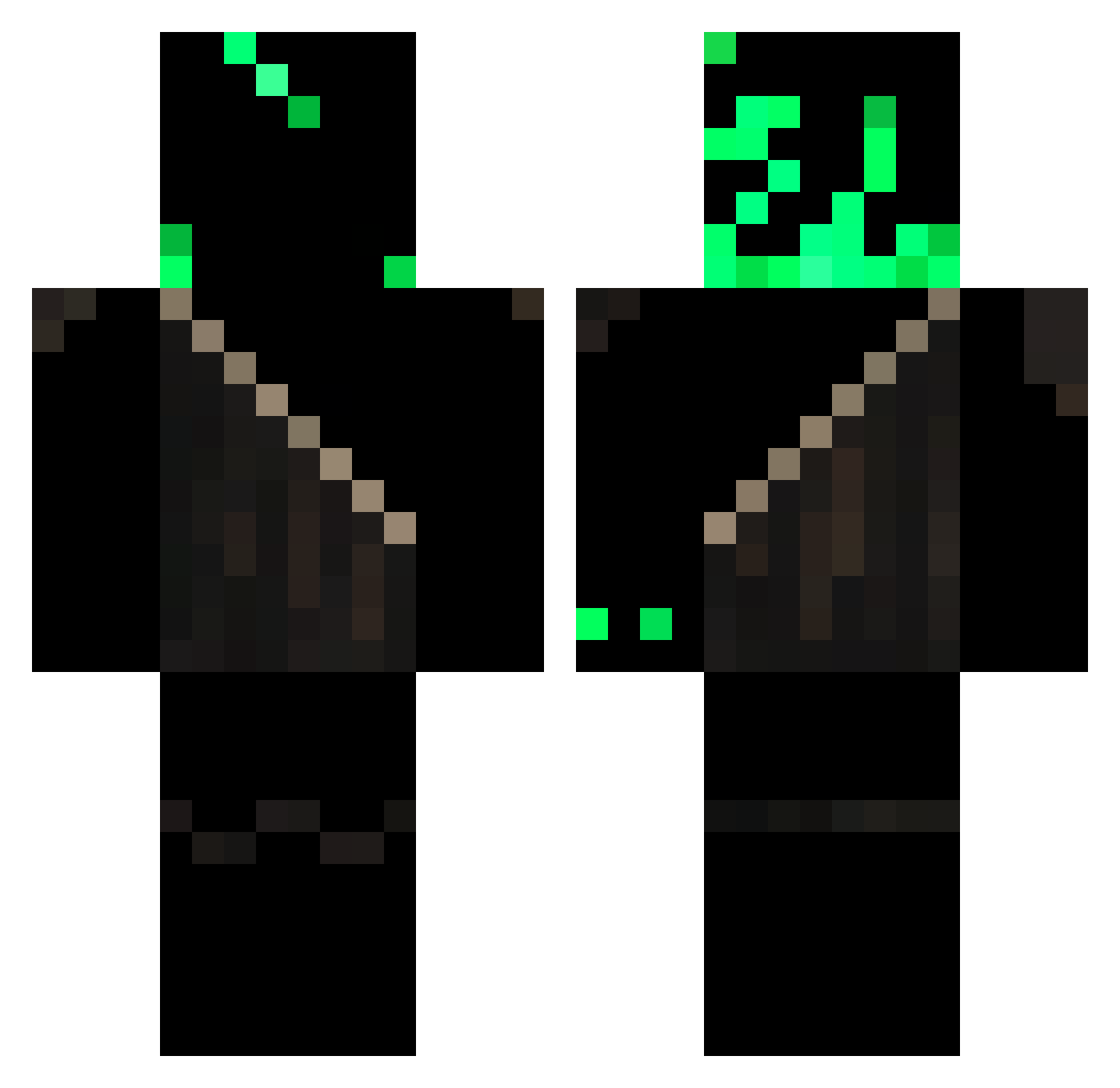 Ophixis Minecraft skin, front and back view