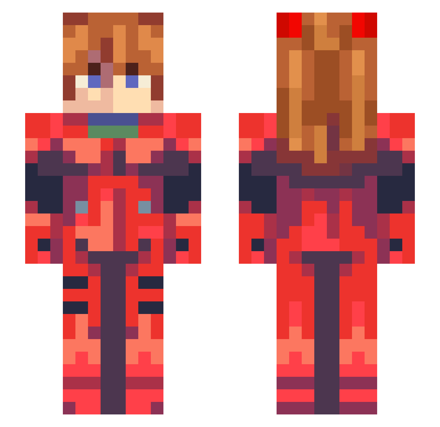 Kenshiro22 Minecraft skin, front and back view