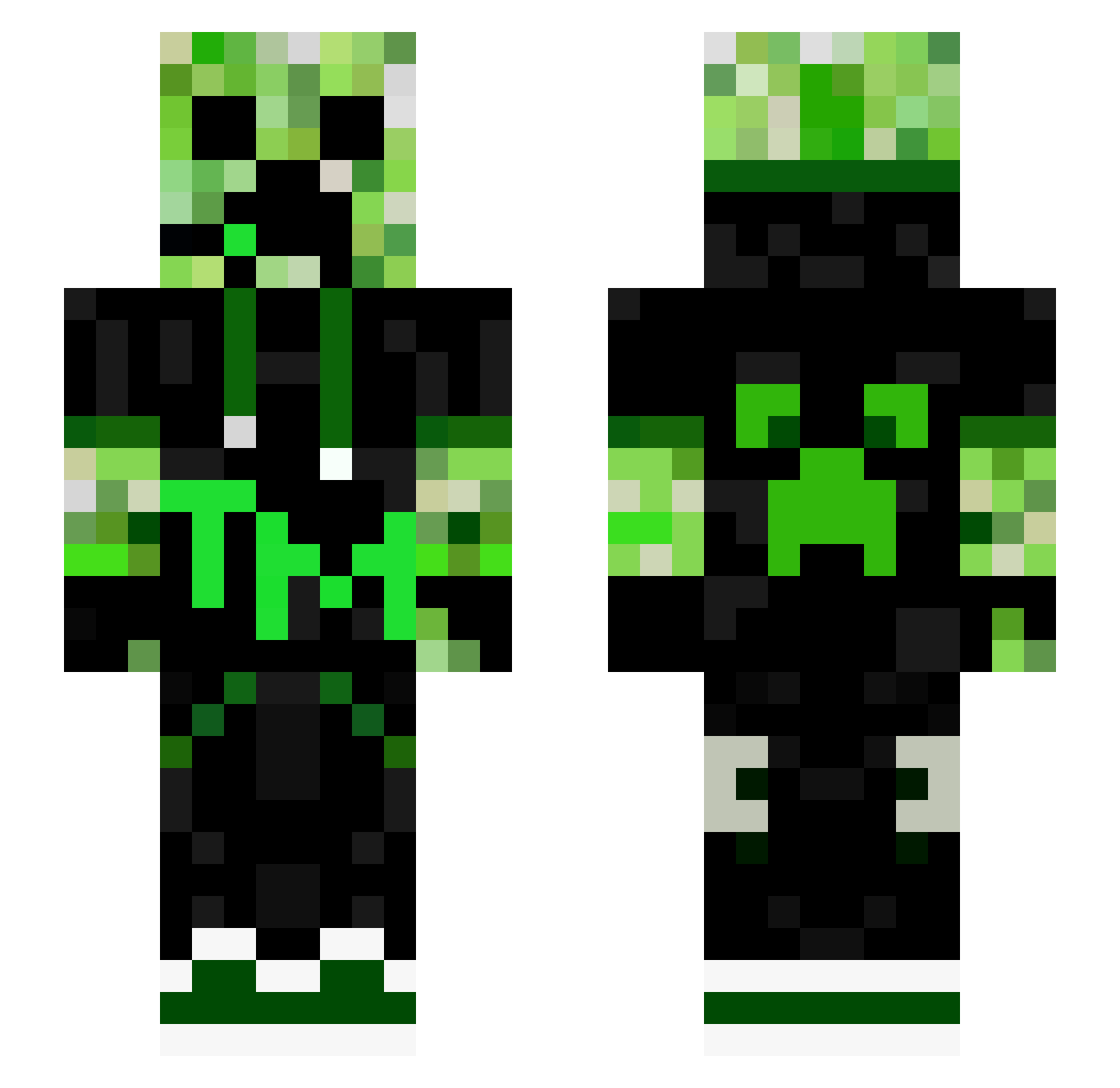 Gincrepp Minecraft skin, front and back view