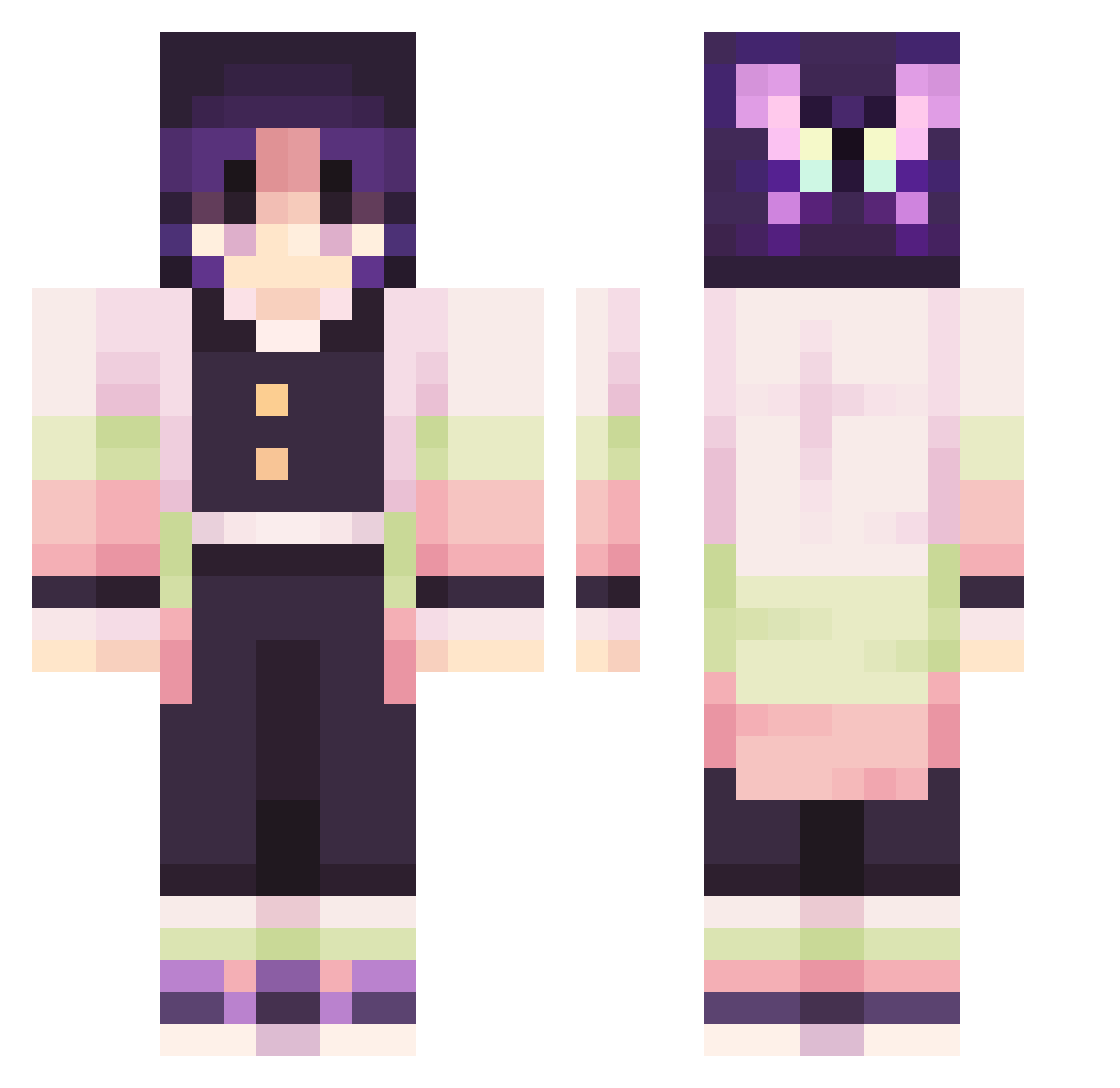 strawberriecak Minecraft skin, front and back view