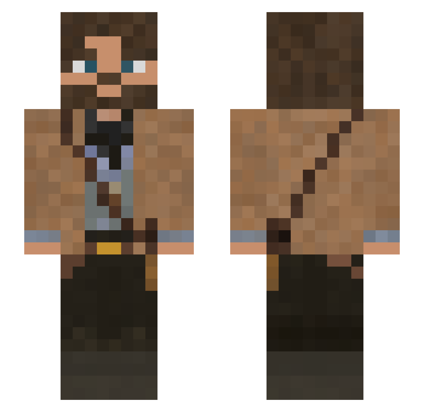 AdrianUwU Minecraft skin, front and back view
