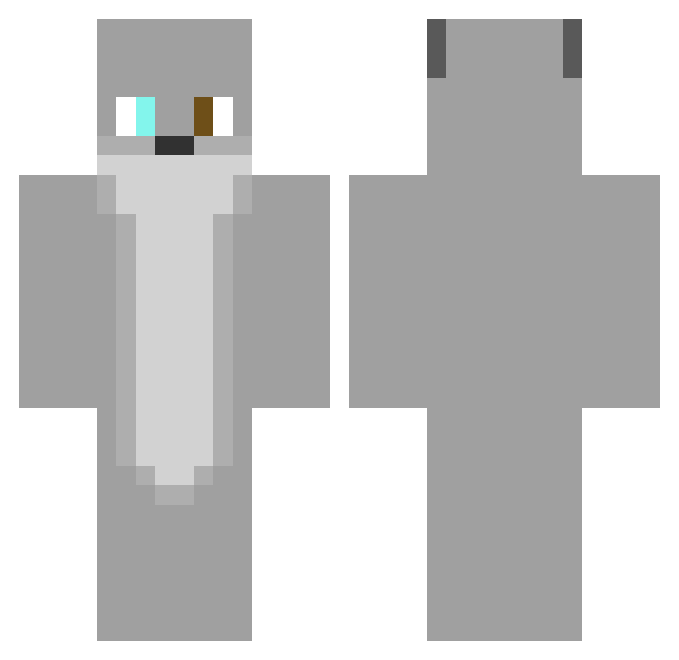 WLFIX Minecraft skin, front and back view