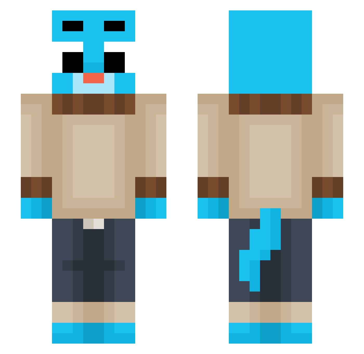 radu211 Minecraft skin, front and back view