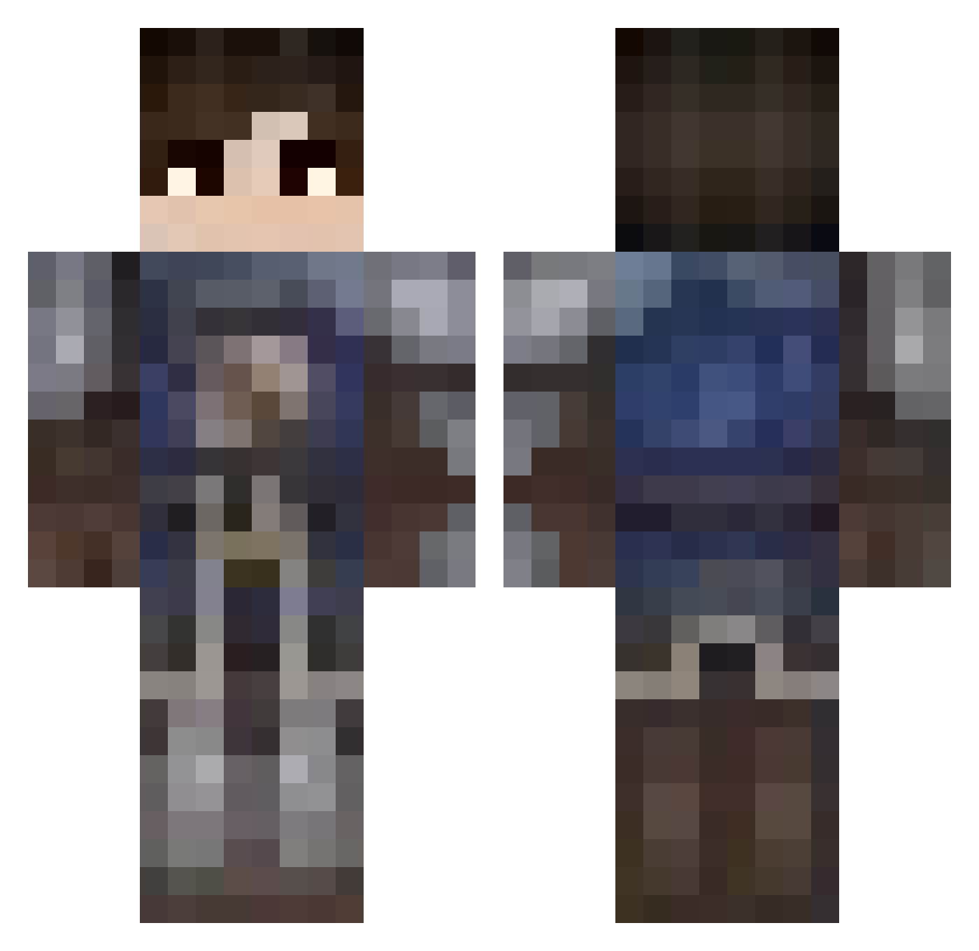 Spyromancer Minecraft skin, front and back view