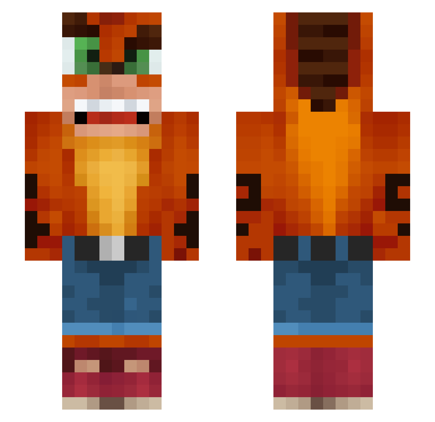 Numpad666 Minecraft skin, front and back view