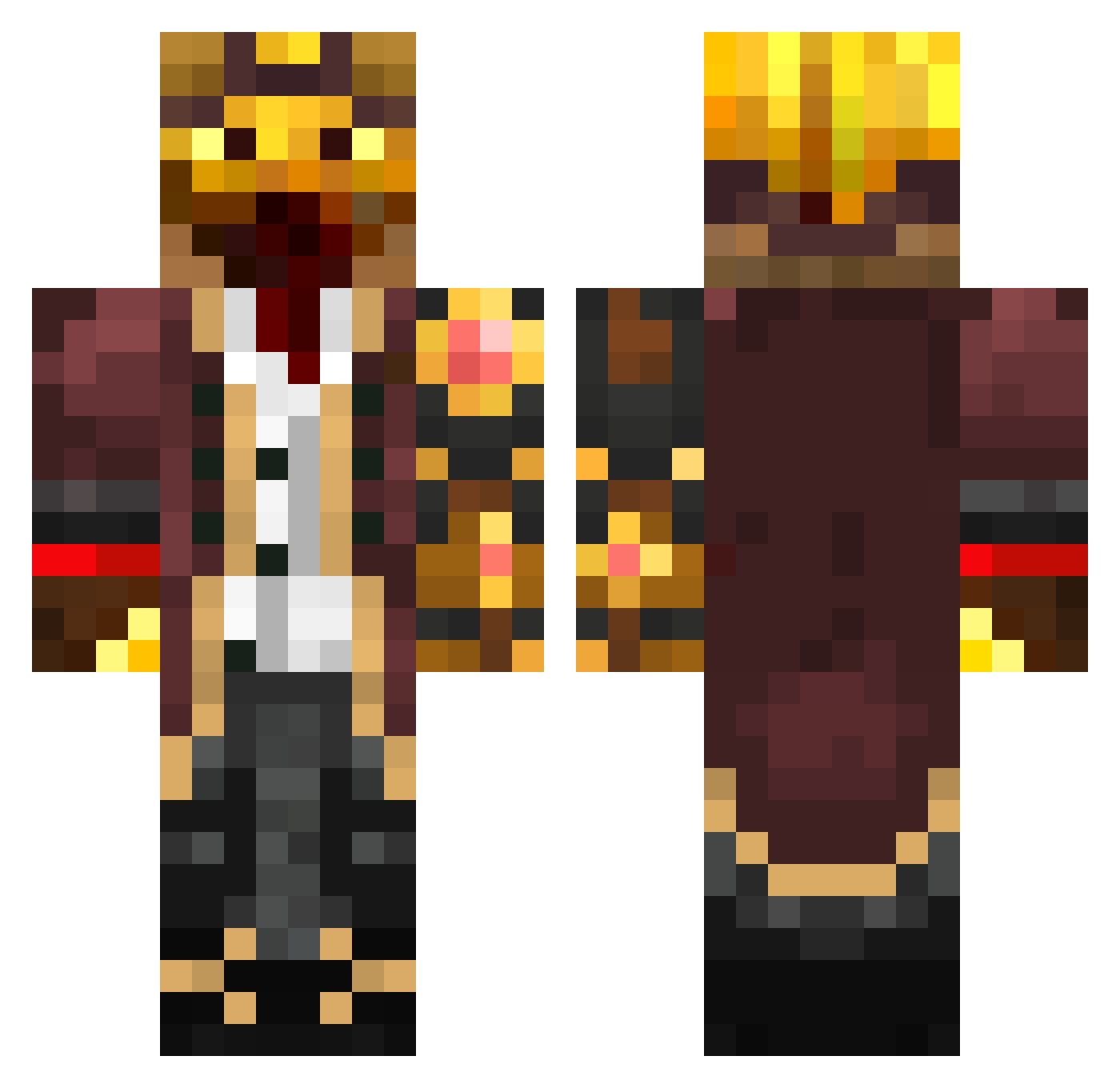 BlazeGriffon Minecraft skin, front and back view
