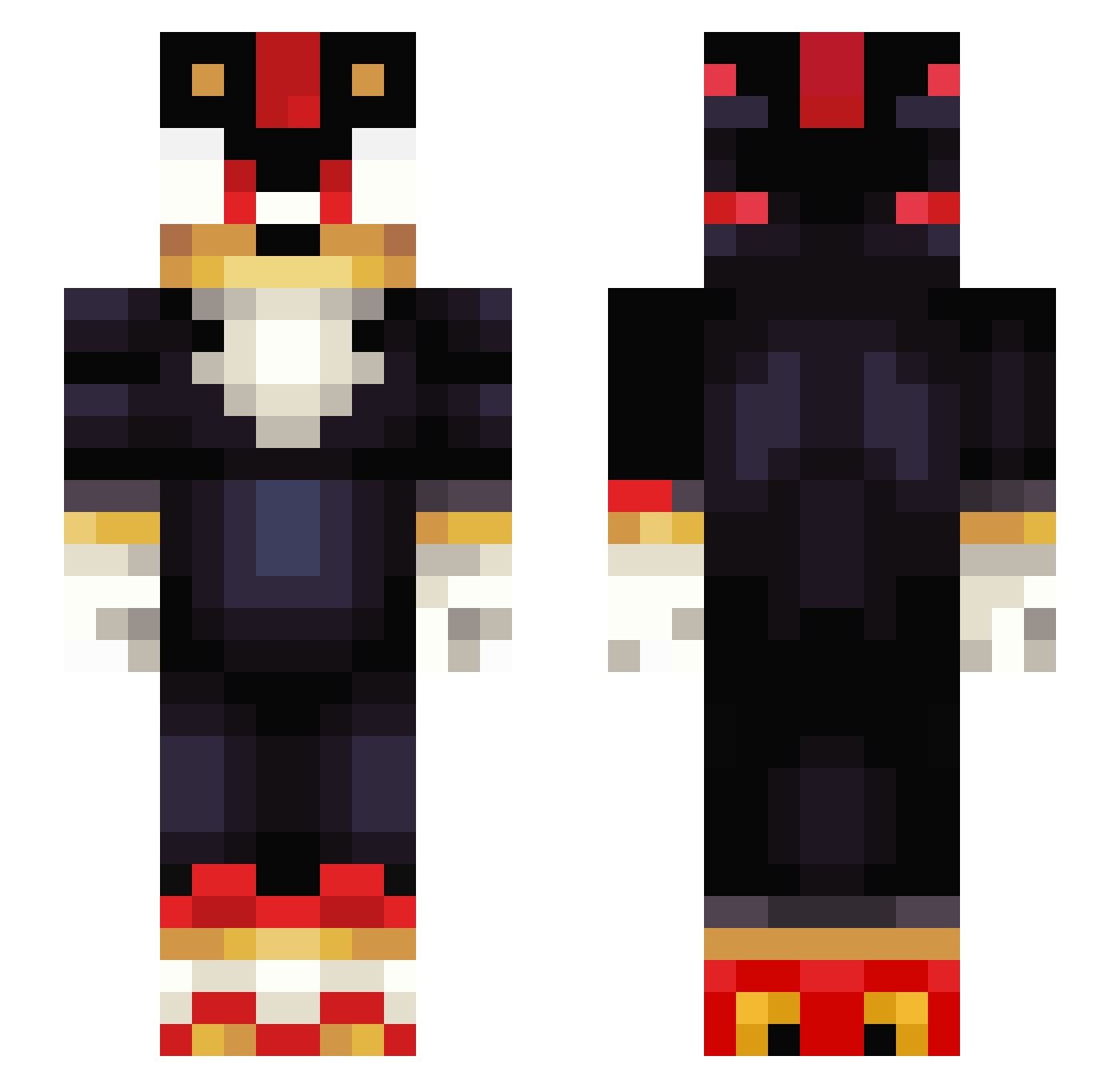 25Kamikaze Minecraft skin, front and back view