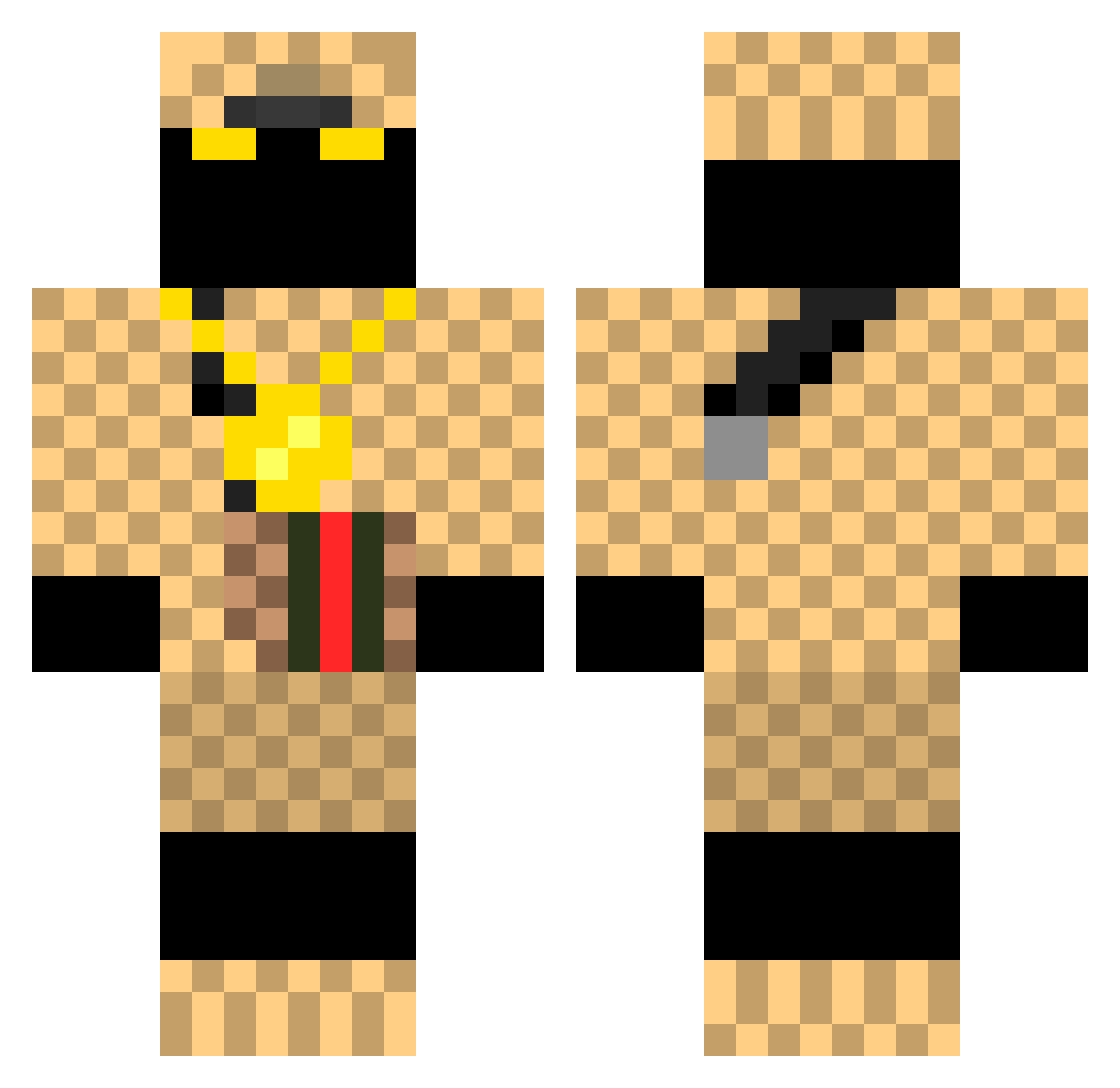 KungFuKaKa Minecraft skin, front and back view