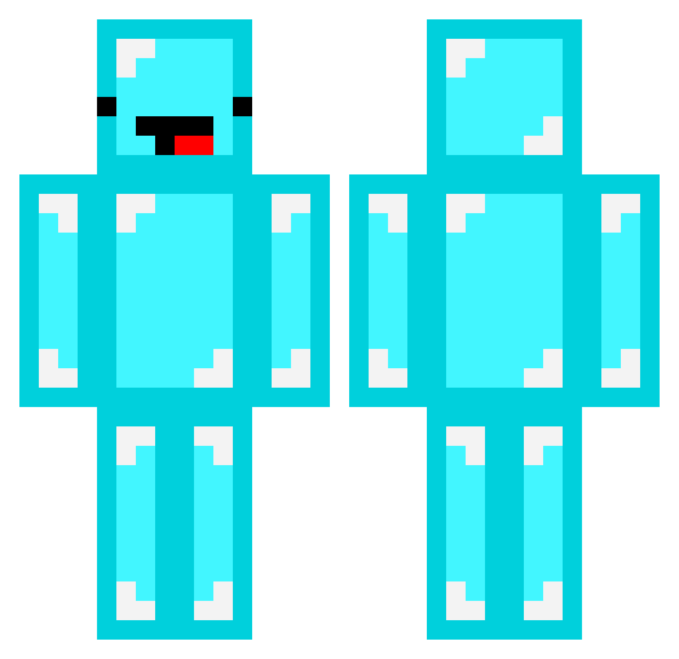 kimorji Minecraft skin, front and back view