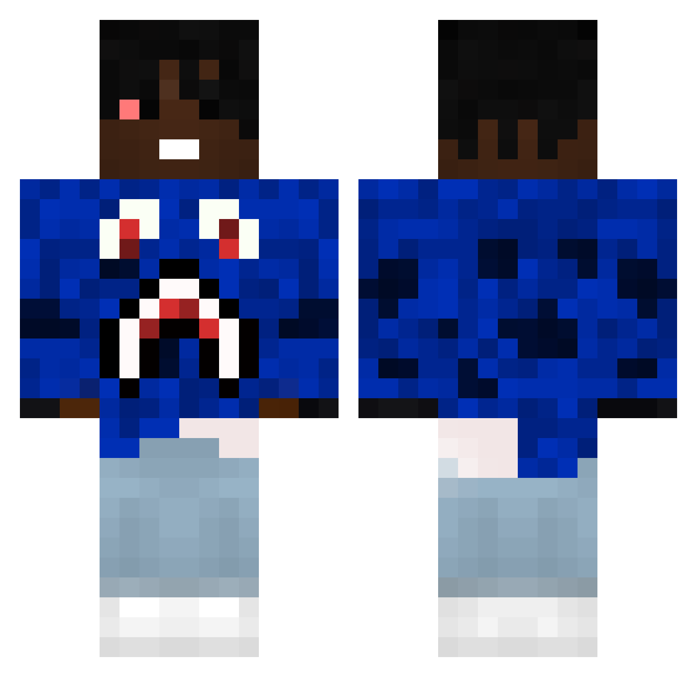 rockedgg Minecraft skin, front and back view