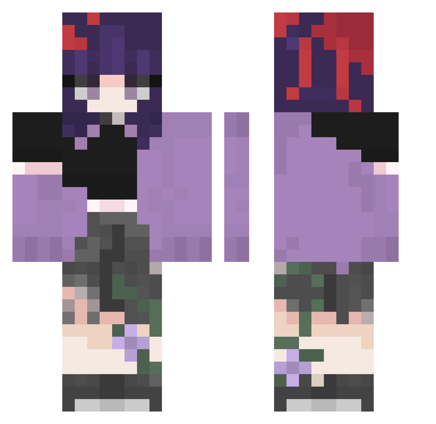 LuscaQuadros Minecraft skin, front and back view