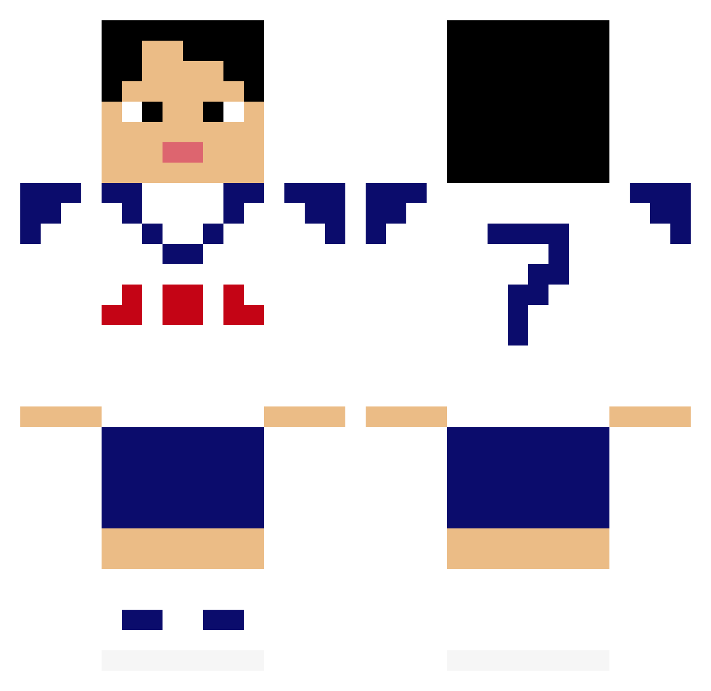 kennoooodle Minecraft skin, front and back view
