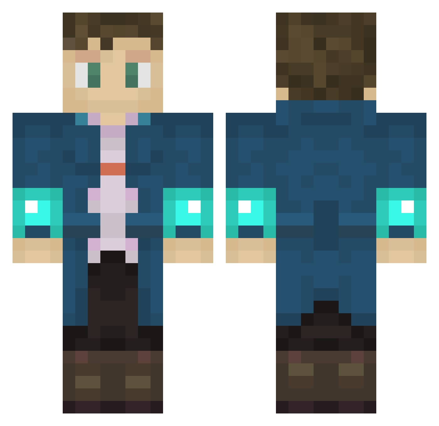 Overused Minecraft skin, front and back view