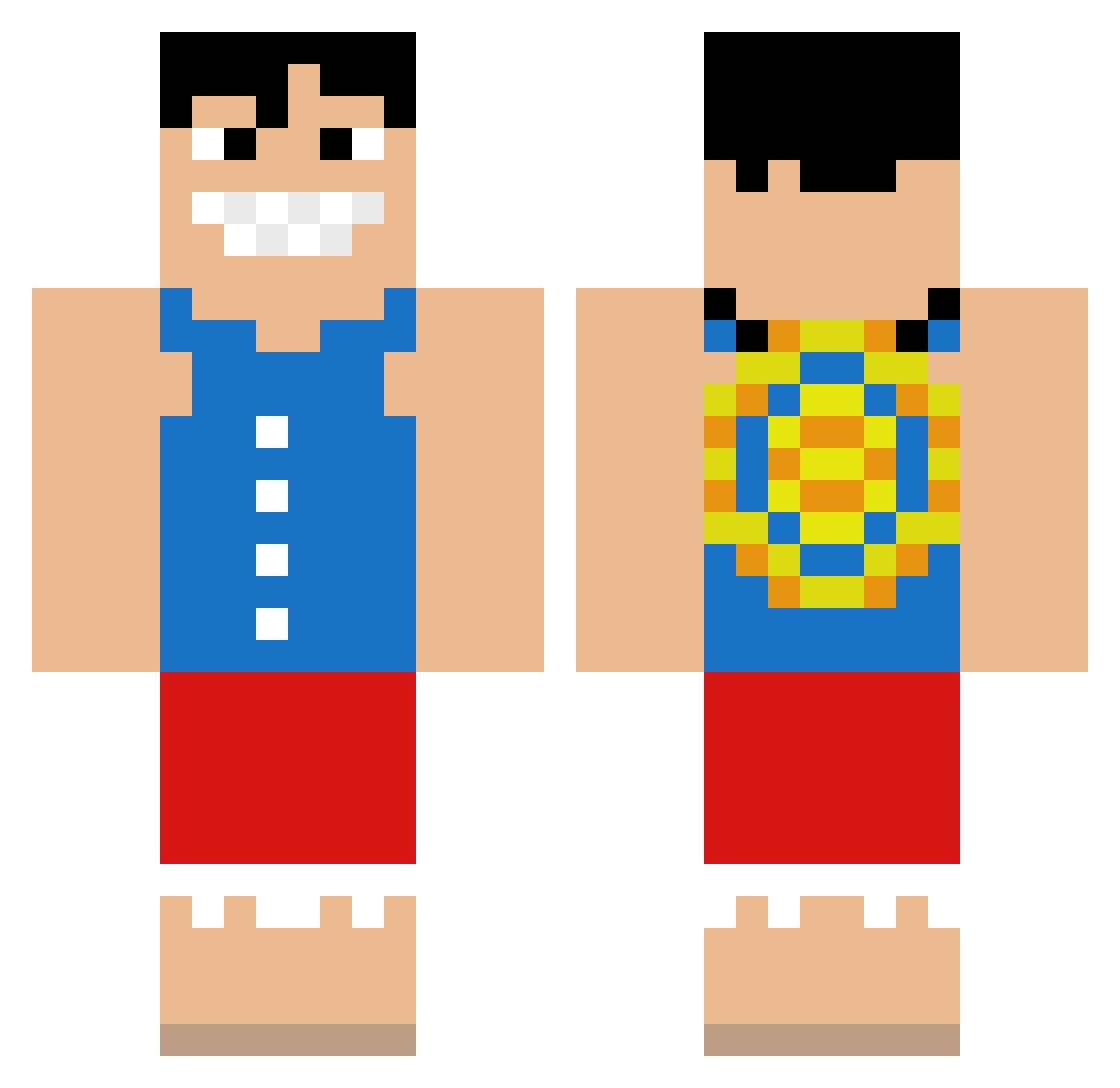 XD_404 Minecraft skin, front and back view
