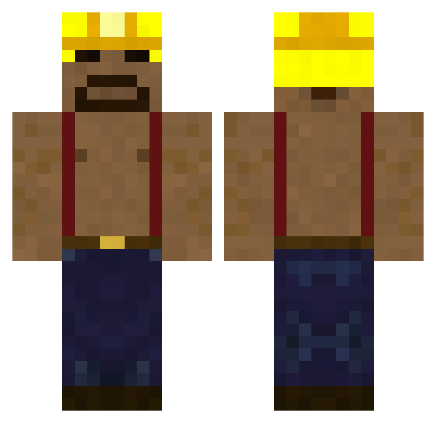 Barb Minecraft skin, front and back view