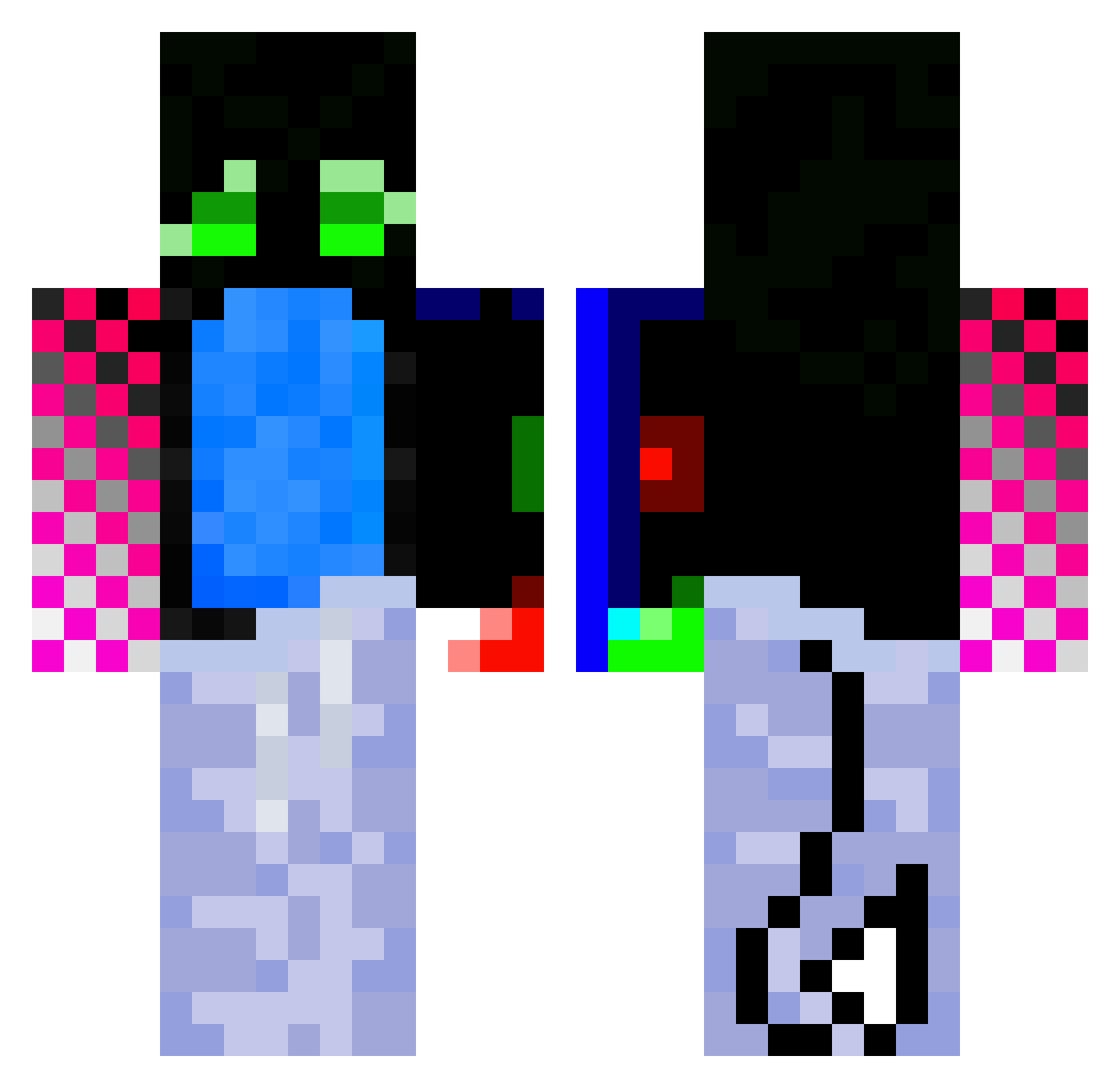 Sienna_Banana Minecraft skin, front and back view