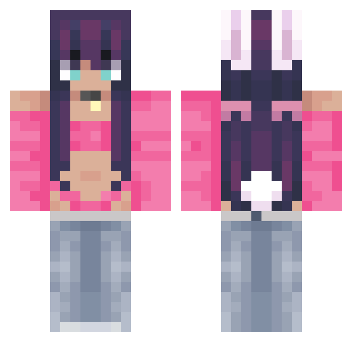 Alayamelzin Minecraft skin, front and back view