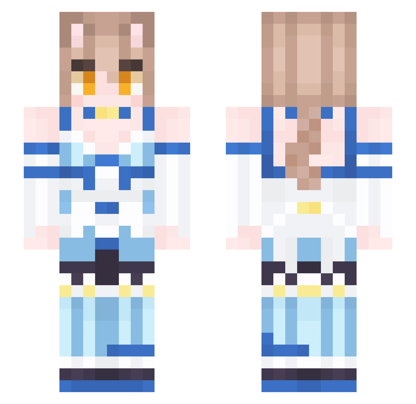 mommyazalea Minecraft skin, front and back view