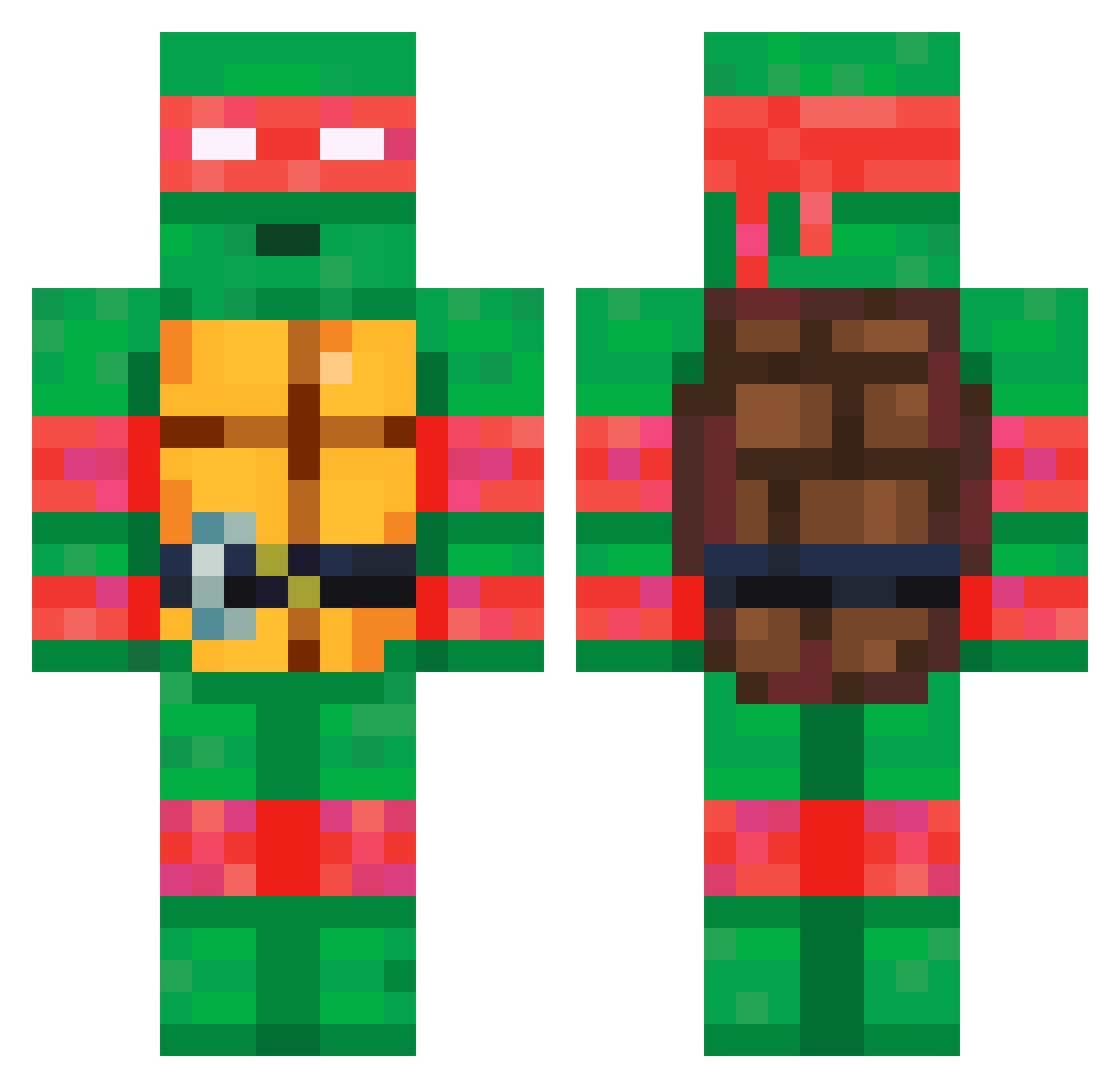 DeeJayKilla Minecraft skin, front and back view