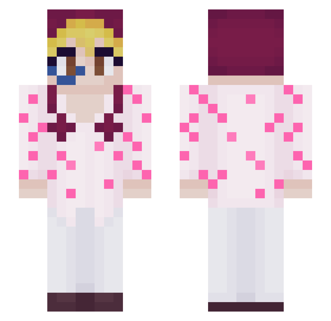 uhelliot Minecraft skin, front and back view