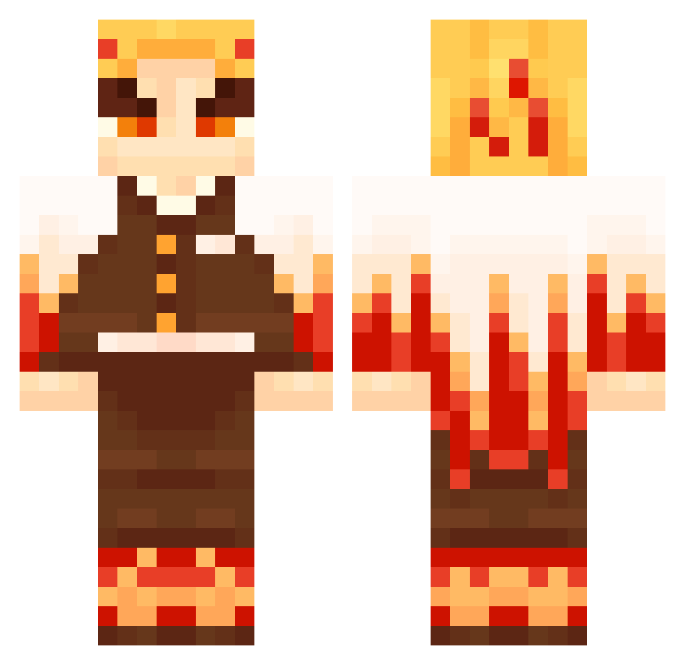 C2021A1 Minecraft skin, front and back view