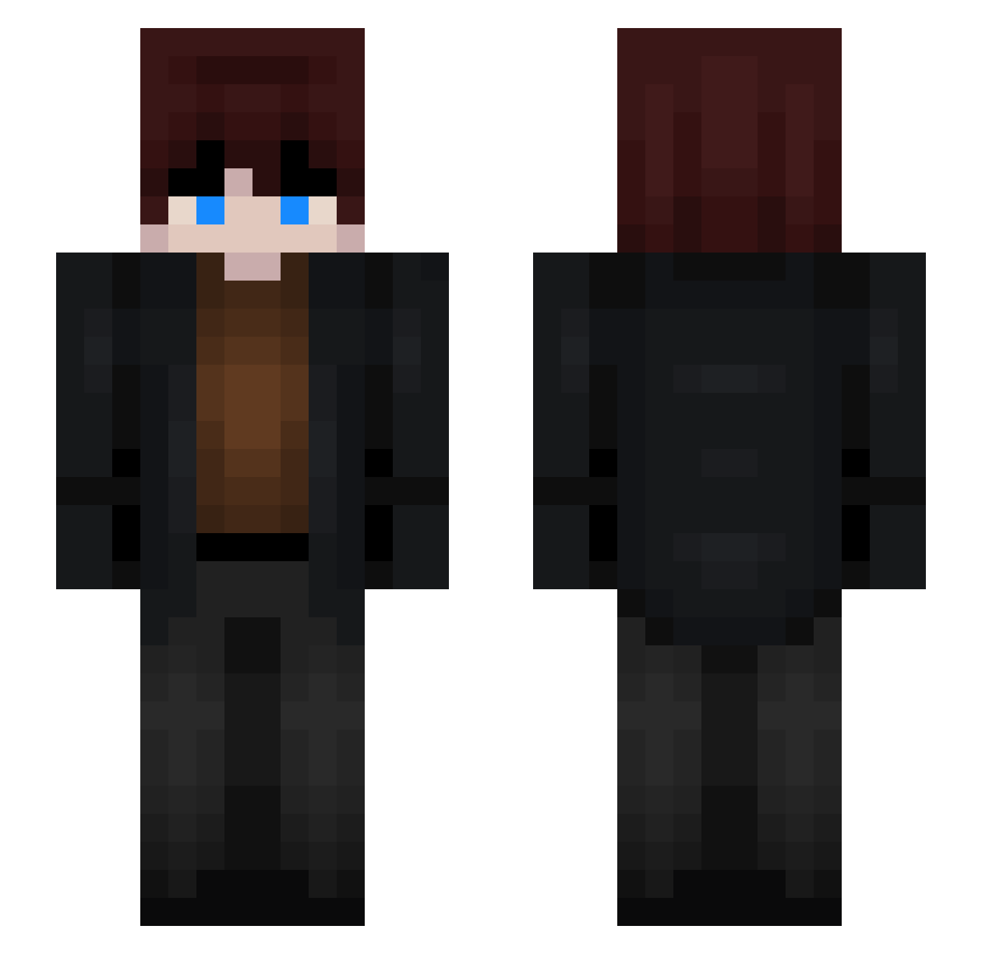 atlassalmon Minecraft skin, front and back view