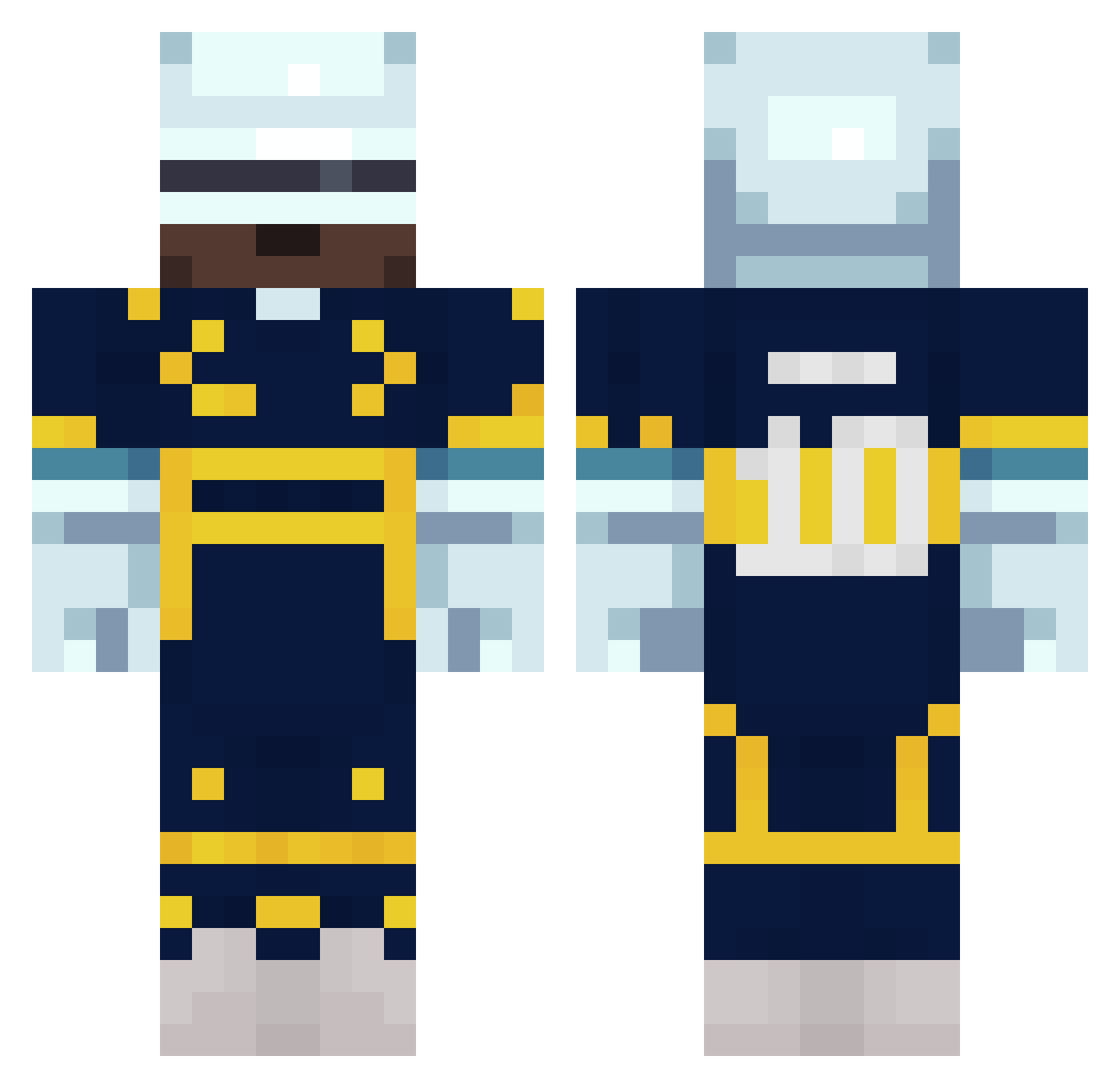 pumjfgl Minecraft skin, front and back view