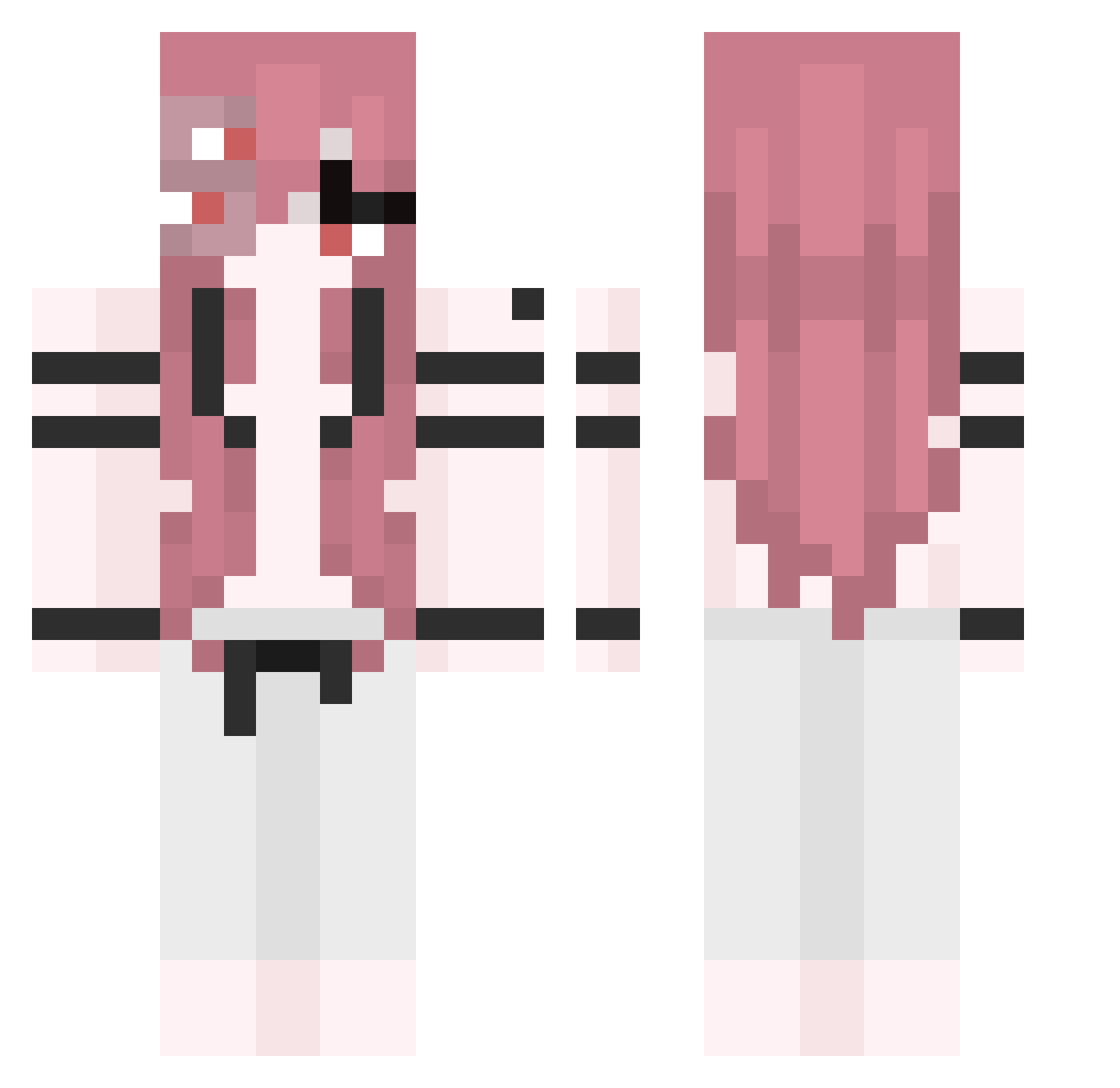 ArkanoxFang Minecraft skin, front and back view