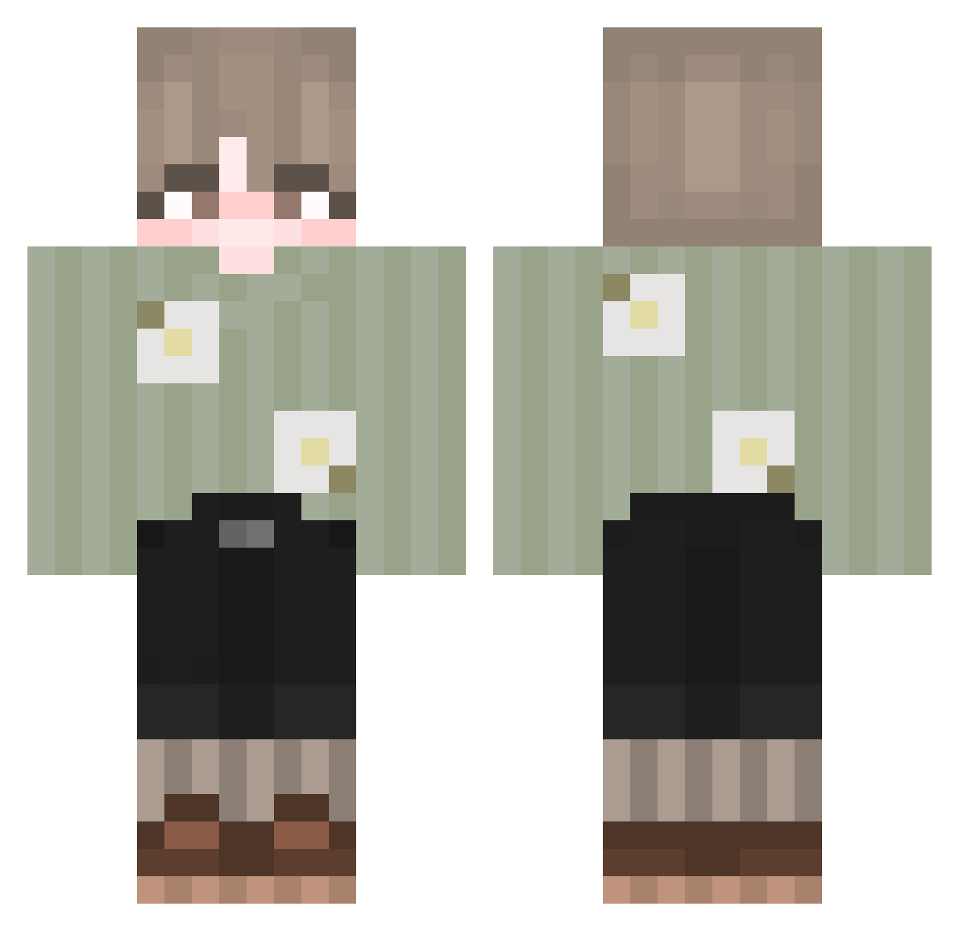 EbolaBailey Minecraft skin, front and back view