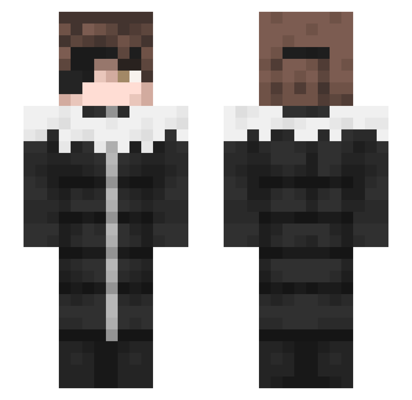 Molpe Minecraft skin, front and back view