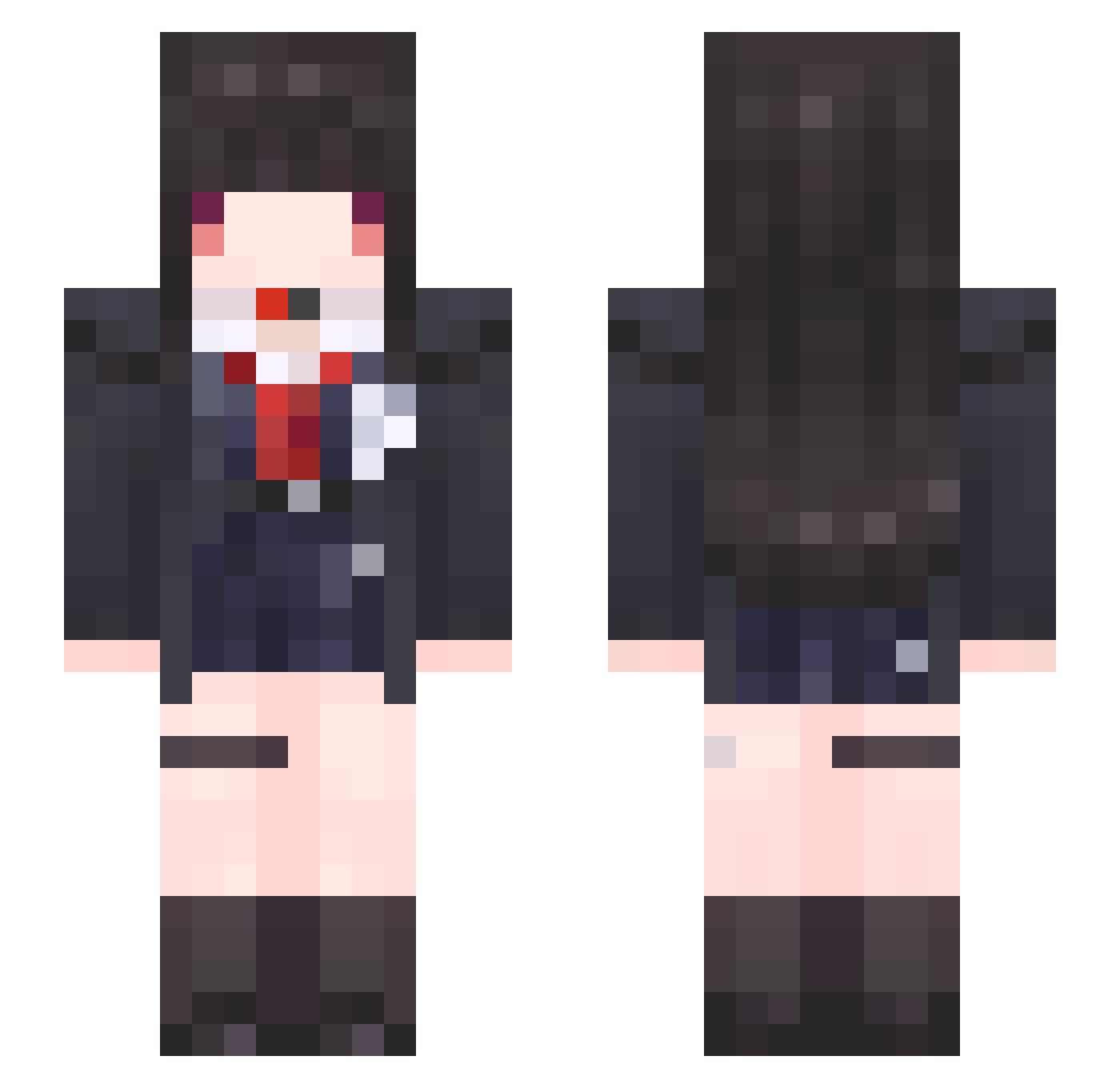 4lln Minecraft skin, front and back view