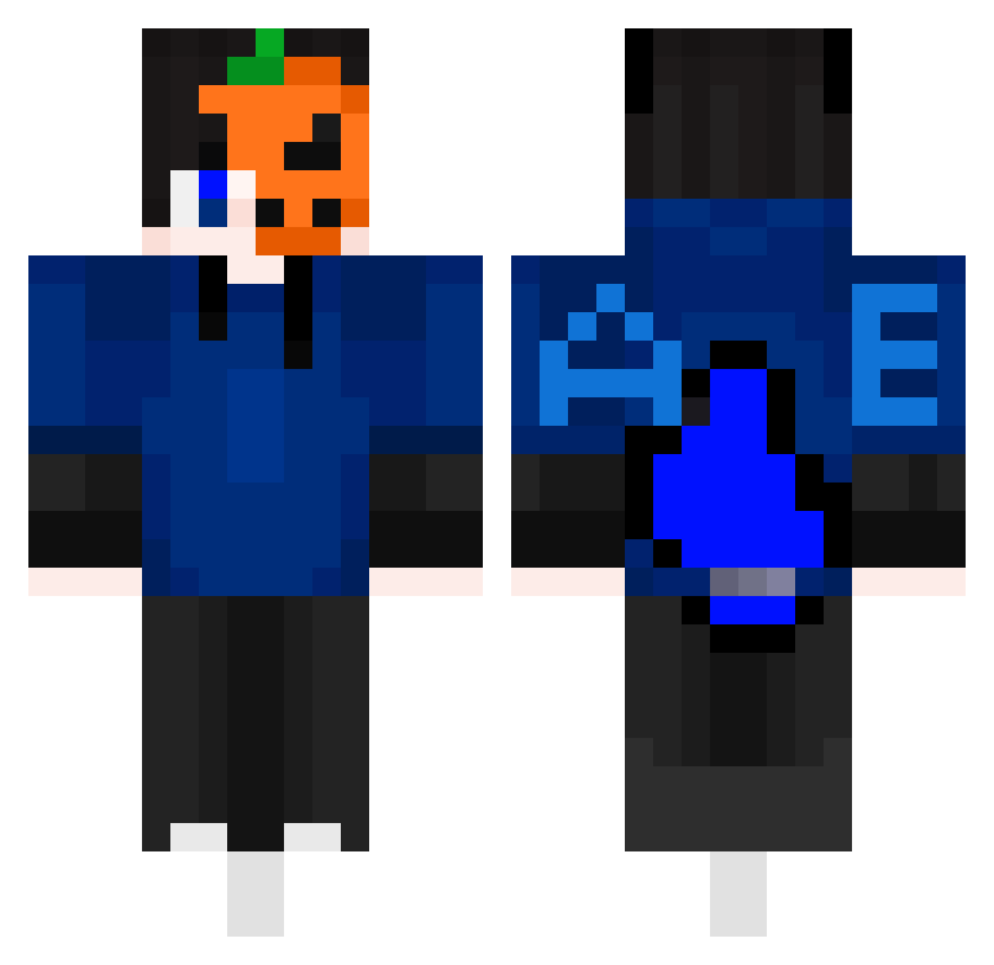 AgentEthan Minecraft skin, front and back view
