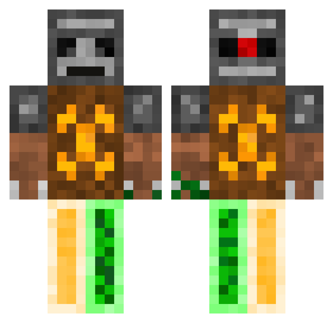 craftyplayer1452 Minecraft skin, front and back view