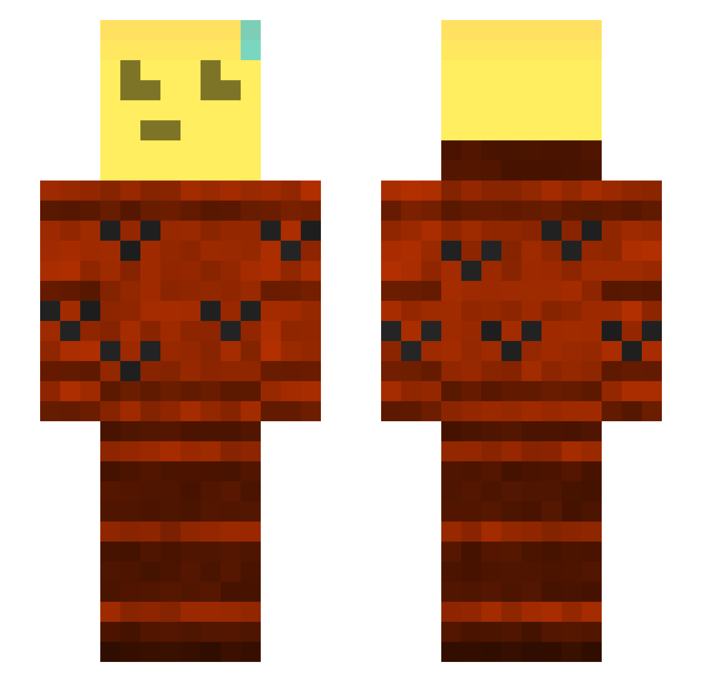 SunnysideXD Minecraft skin, front and back view
