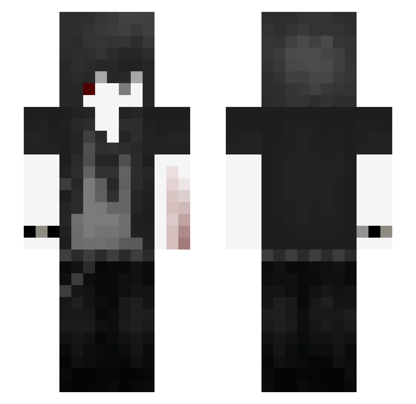 muitos Minecraft skin, front and back view