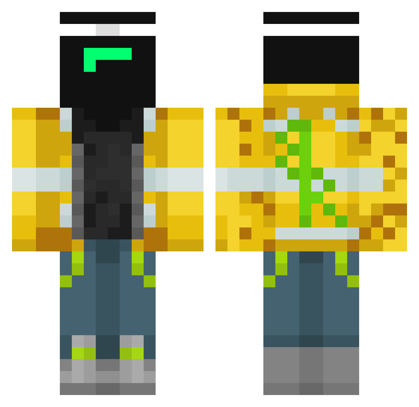 Deagon687 Minecraft skin, front and back view